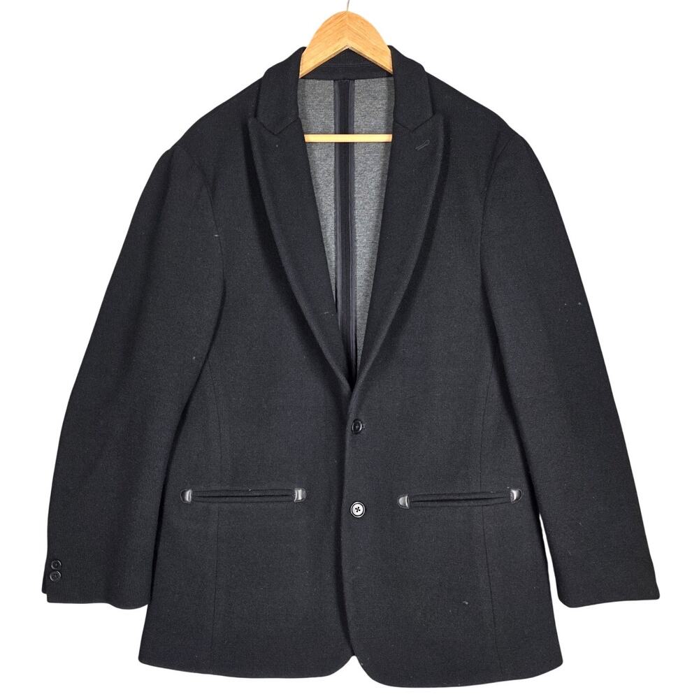 JOHN VARVATOS U.S.A. LAMBSWOOL‑COTTON BLAZER – SIZE L – CHARCOAL